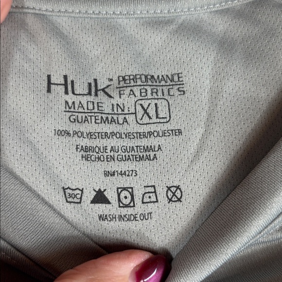 Huk Performance Fishing Shirt Mens XL NWT I.C.E. Tech Long Sleeve Gray - Picture 3 of 13
